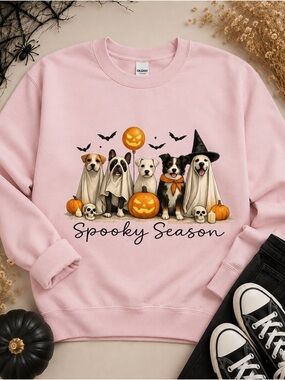 Spooky Season Dogs Halloween Iron-On Heat Transfer 7” DIY Shirt